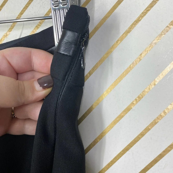 Bally‎ Leather Accent Black Dress Pants Size US 8 - Picture 4 of 12